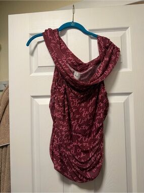 Women's Maroon Script Cowl Neck Sleeveless Top Maeve Anthropologie